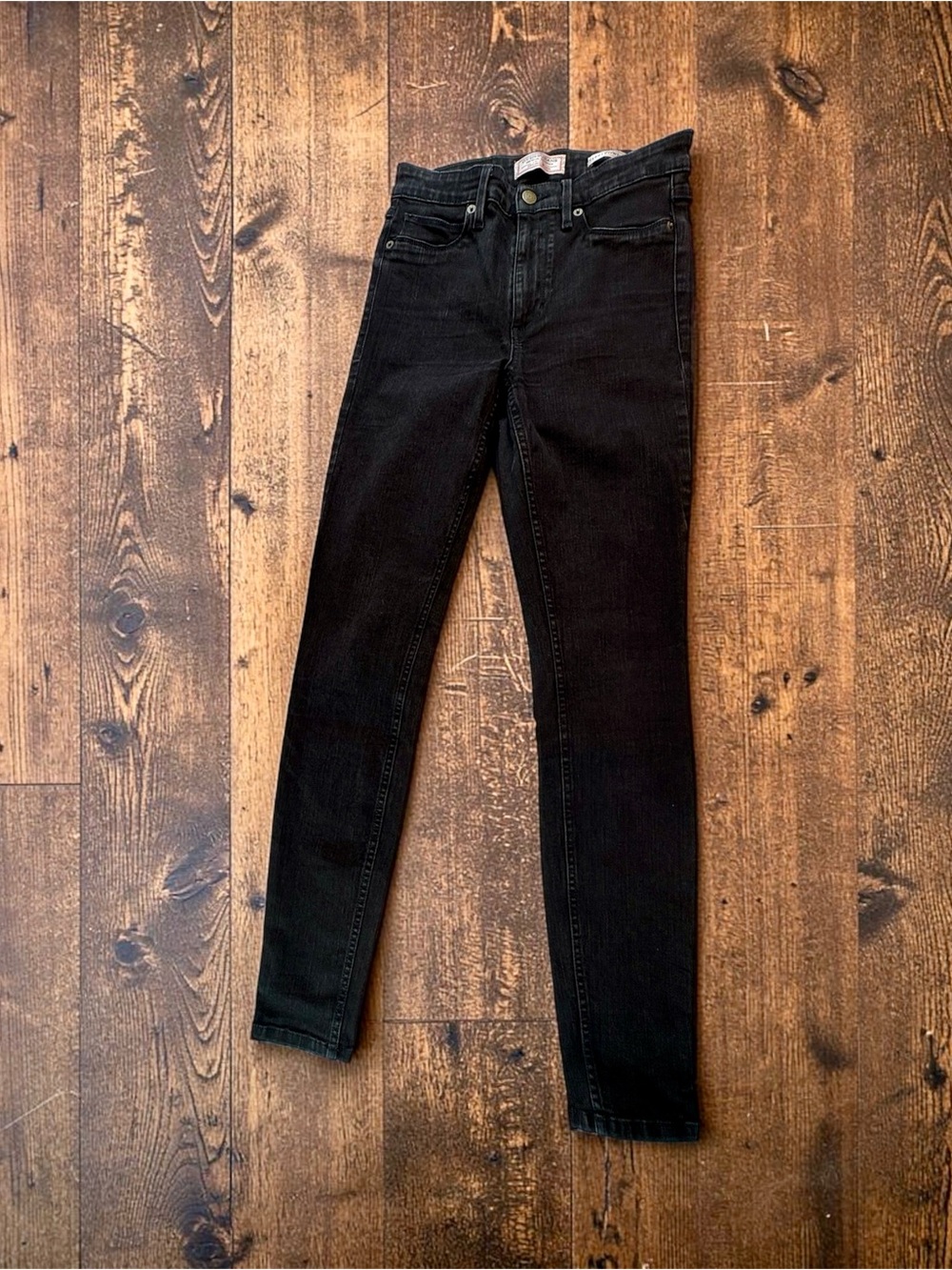 Guess 1981 Power Skinny Jeans Black Denim High-Rise Size 26
